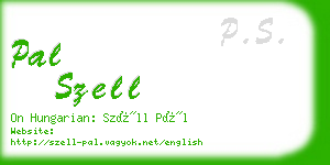 pal szell business card